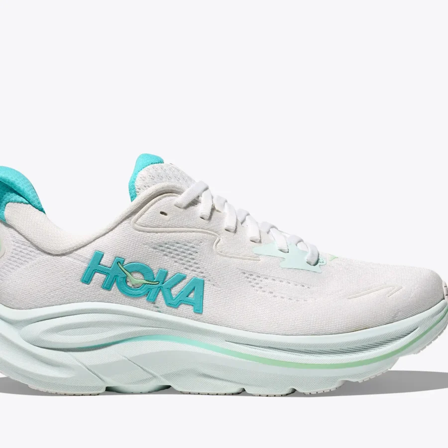 HOKA Clifton 10 — Blanc / Turquoise